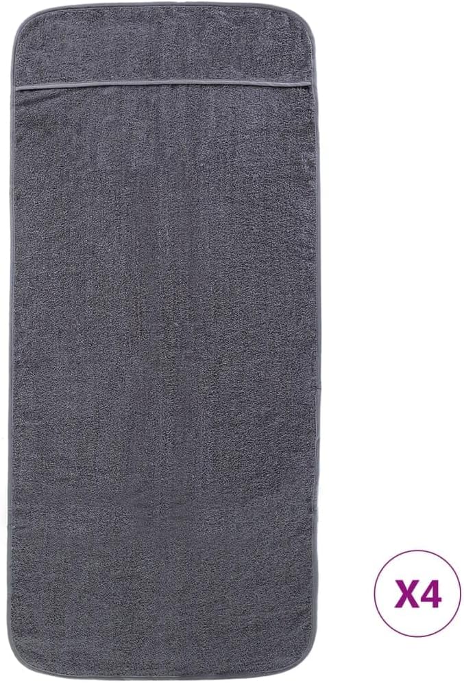 Furniture Select Strandtücher 4 Stück anthrazit 60x135 cm Stoff 400 GSM