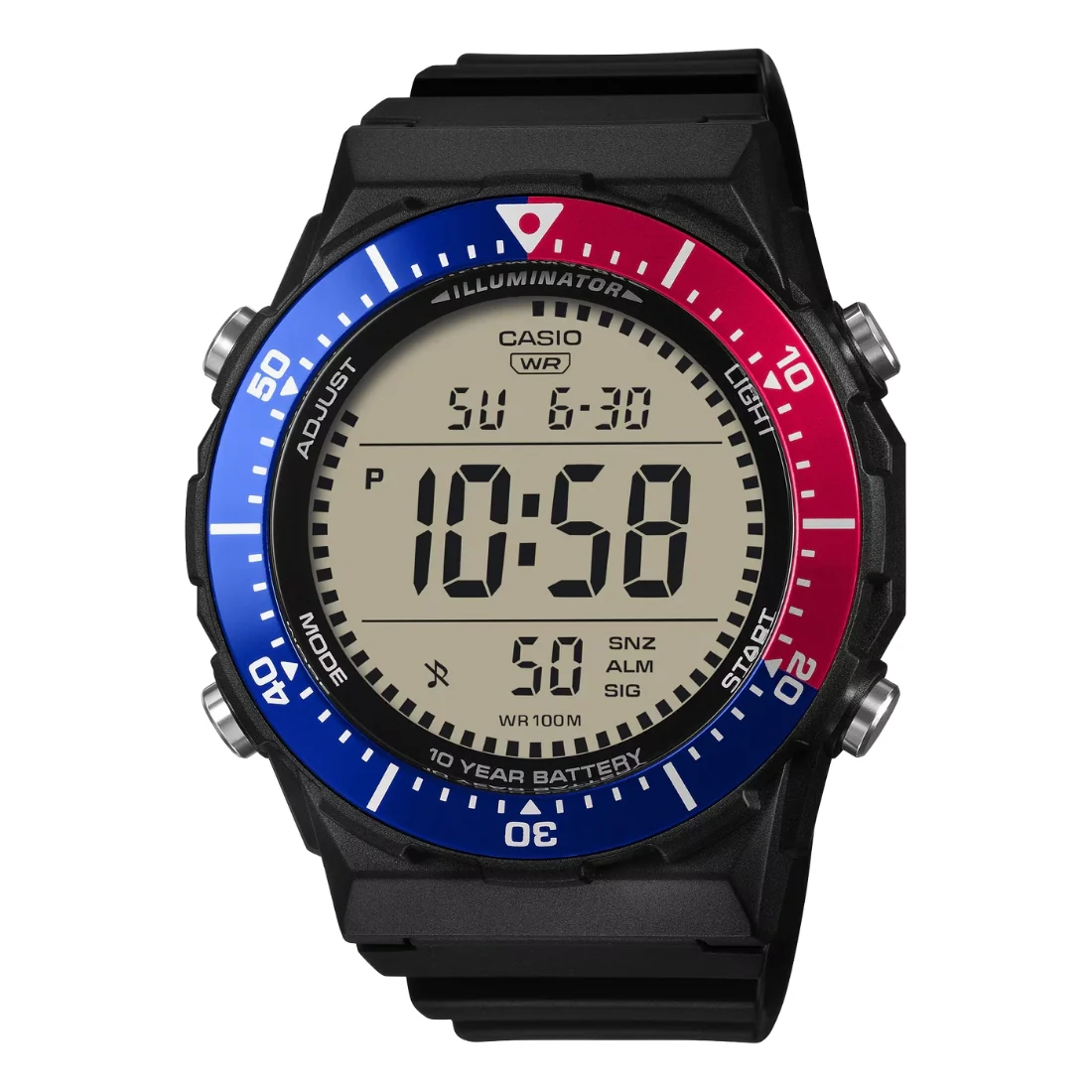 Orologio Casio AE-1700H-1A2VEF ampio display digitale ghiera pepsi