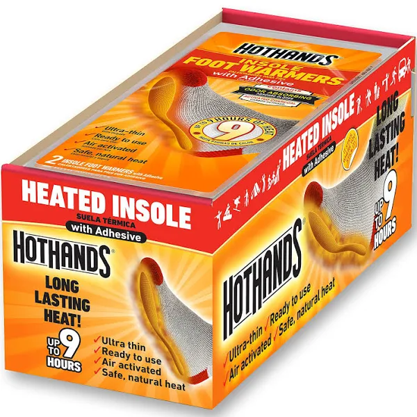 HotHands Insole Foot Warmers, 16 Pairs &ndash; Up to 9 Hours Heat, Adhesive Backing