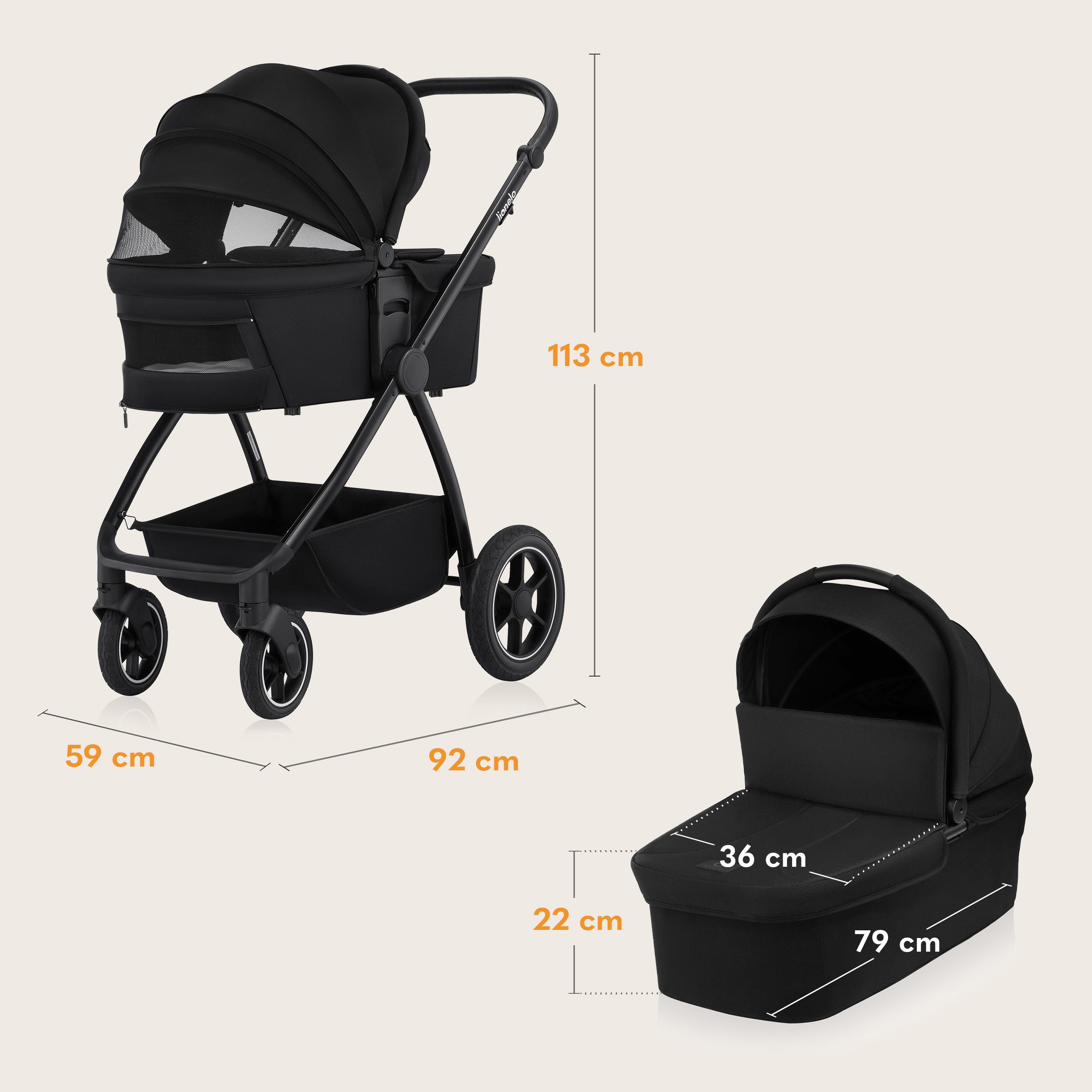 Kombi-Kinderwagen MERIL 2IN1