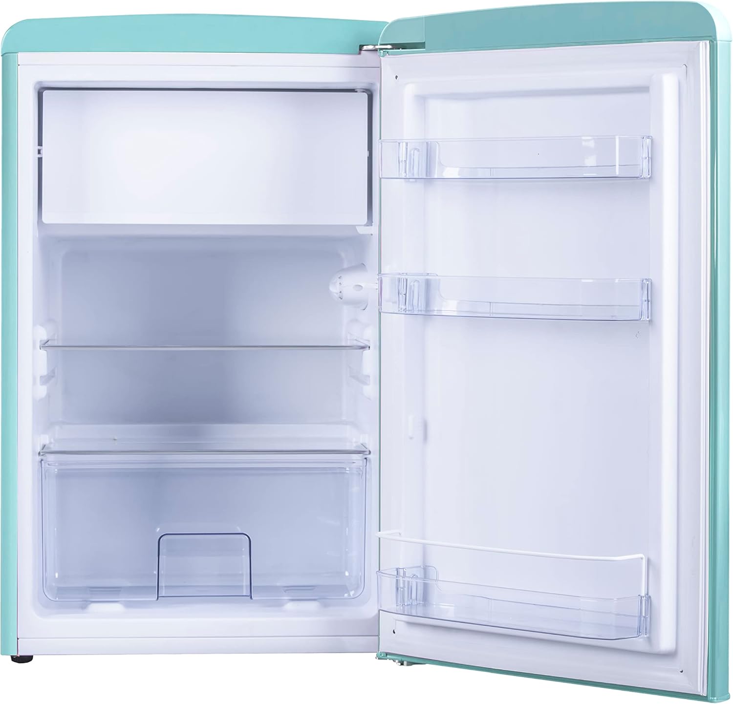 Amica KS 15615 B Retro Kühlschrank mit Gefrierfach / Coffee Cream (Beige) / 88cm (H) x 55cm (B) x 62cm (T) / Retro-Design