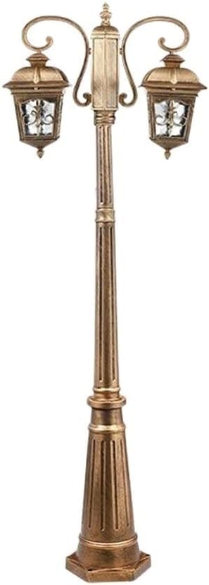 320 cm schwarze europäische Retro-Straßenlaterne für den Außenbereich, wasserdichte Stehlampe mit Glaslaterne für Terrasse, Garten, Villa und Wohnbereiche, E27-Glühbirnen kompatibel