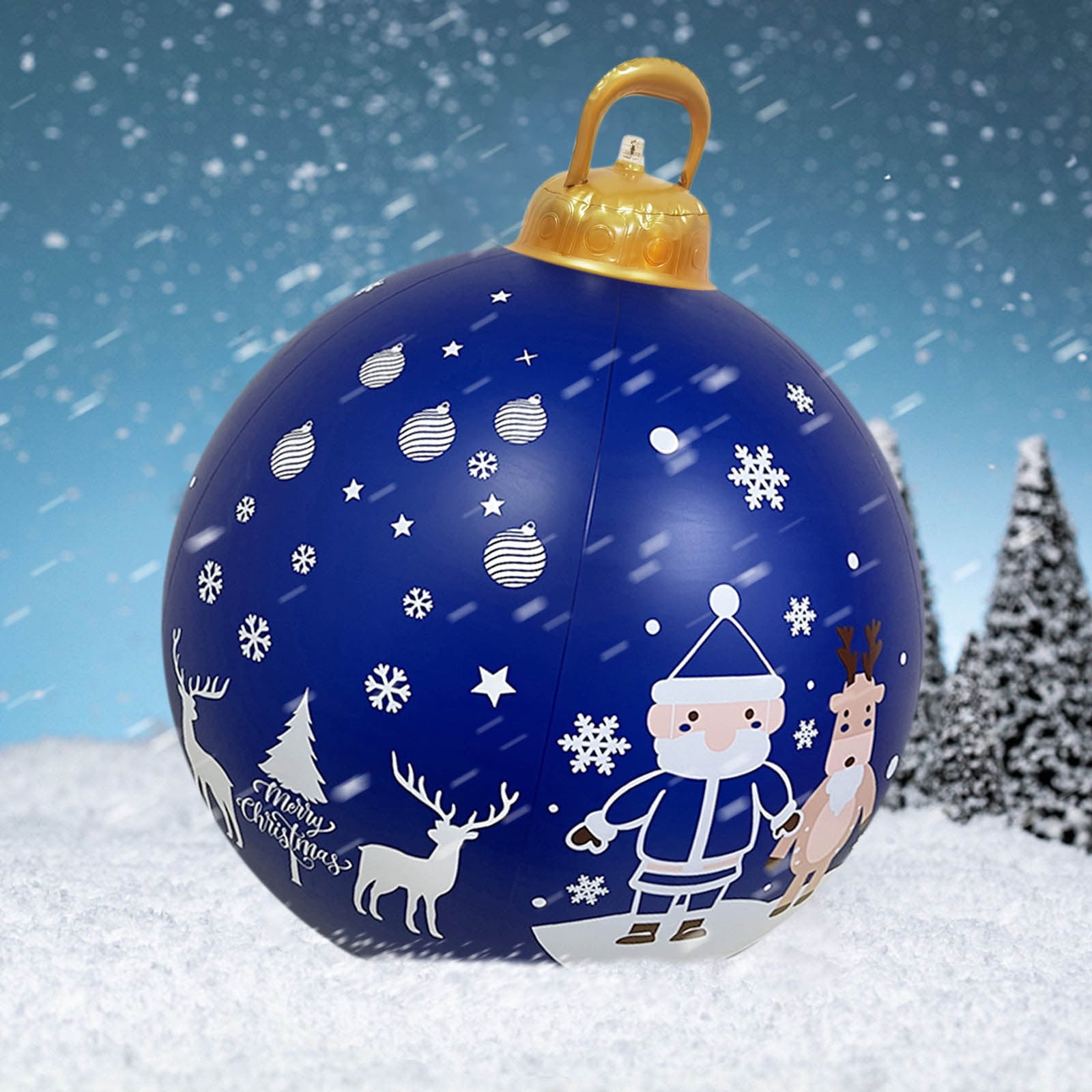 Chmadoxn 24&prime;&prime; Giant PVC Christmas Inflatable Ball Ornament, Durable Outdoor Yard Decoration