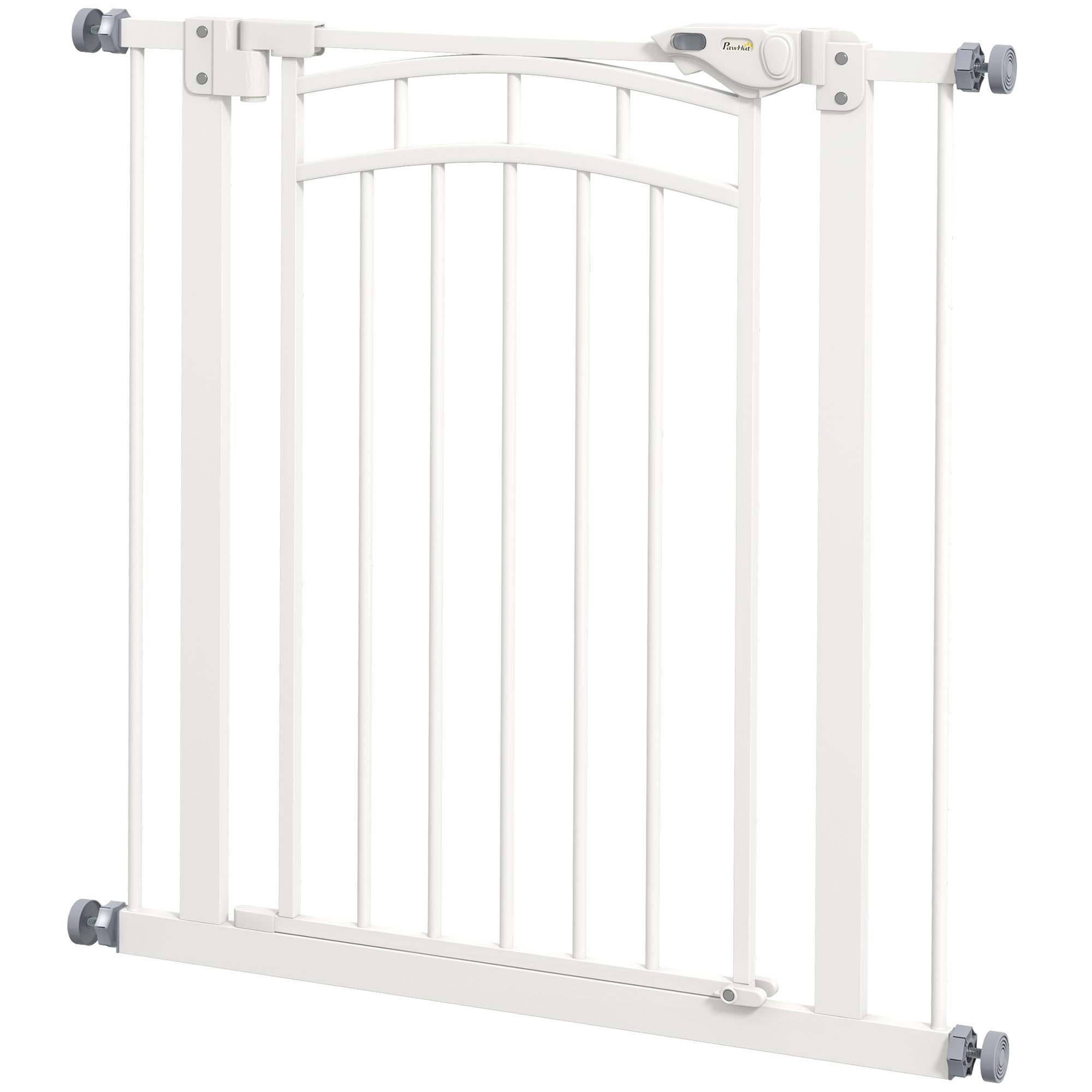 PawHut Hundeschutzgitter Treppengitter ausziehbar Doppelschloss 74-80 x 76 cm weiß