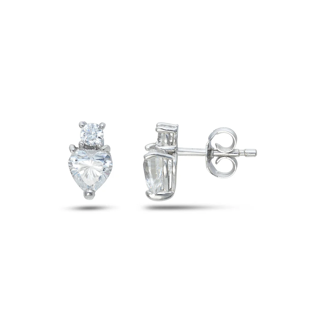 Orecchini Ambrosia Gioielli in oro bianco e cuori pendenti AOZ 531