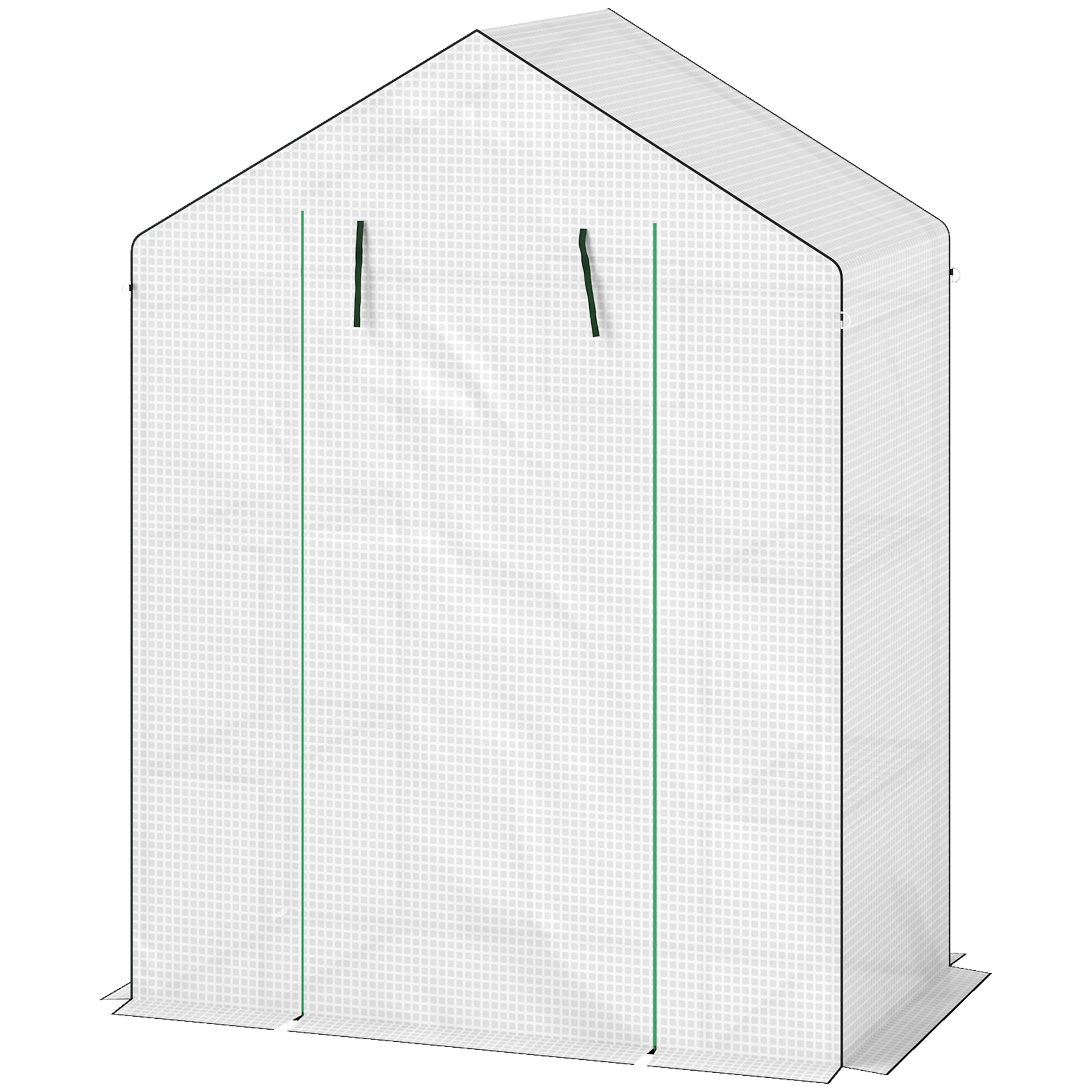 Outsunny Garten-Gewächshaus mit 1 Tür, 2 Fenstern und 2 U-Regalen für Gemüse Pflanzen Blumen PE-Abdeckung 140x73x190 cm