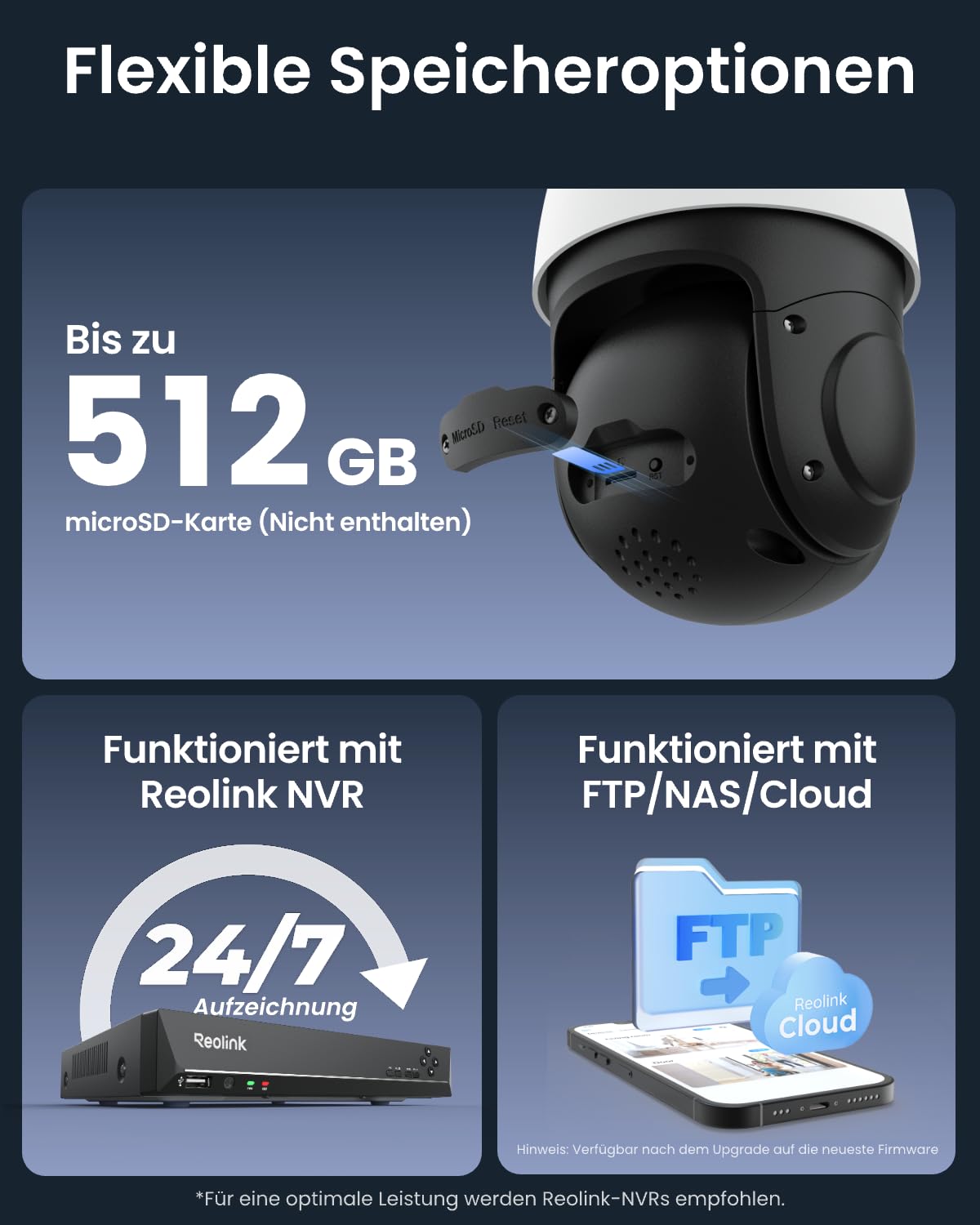 4K PTZ Überwachungskamera außen RLC-823S2 8MP PoE 16x 3D-Zoom 360° Schwenken 90° Neigen Auto-Tracking Nachtsicht 2-Wege-Audio