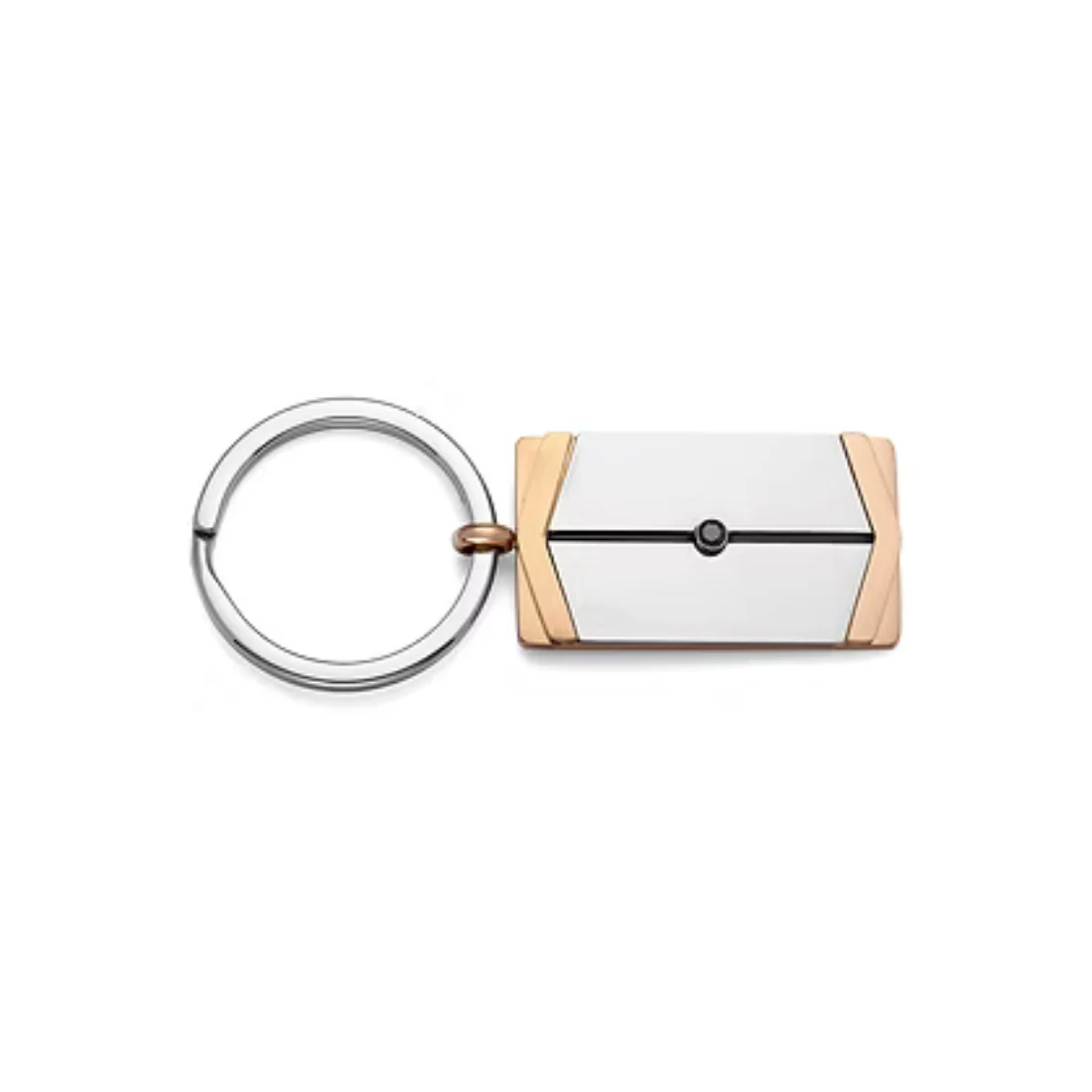 Portachiavi Comete uomo acciaio pvd ros�� con zircone nero UCH 185