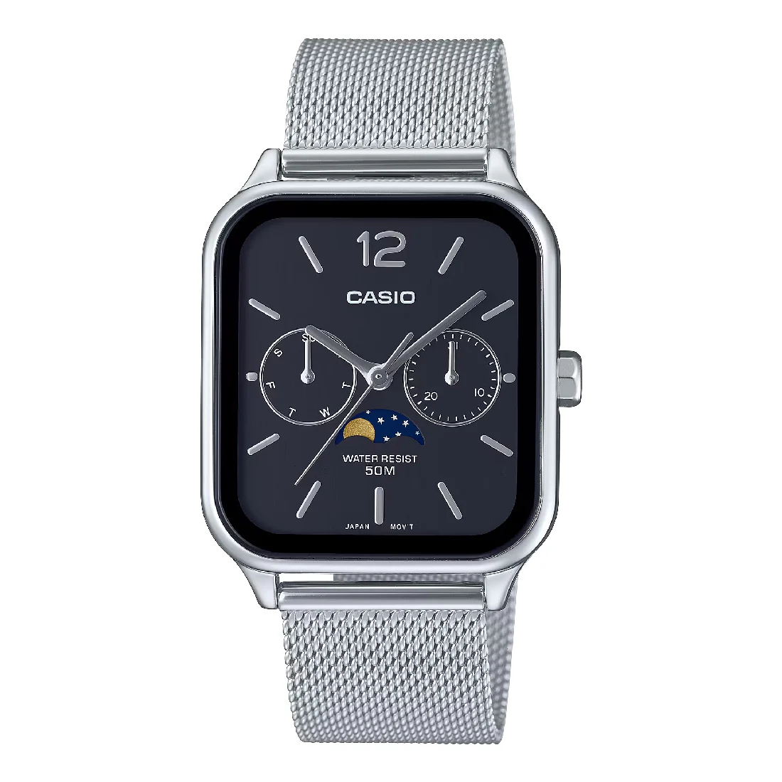 Orologio Casio MTP-M305M-1AVER rettangolare fasi di luna nero