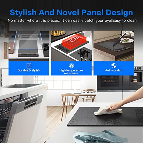 Piano Cottura Induzione con Flex zone, AMZCHEF Piastra a Induzione 2 Fuochi con 9 Livelli di Potenza, Riscaldamento Intermittente, Serrature e timer di sicurezza,Controllo Touch Slide,3300W,grigio : Amazon.it: Grandi elettrodomestici