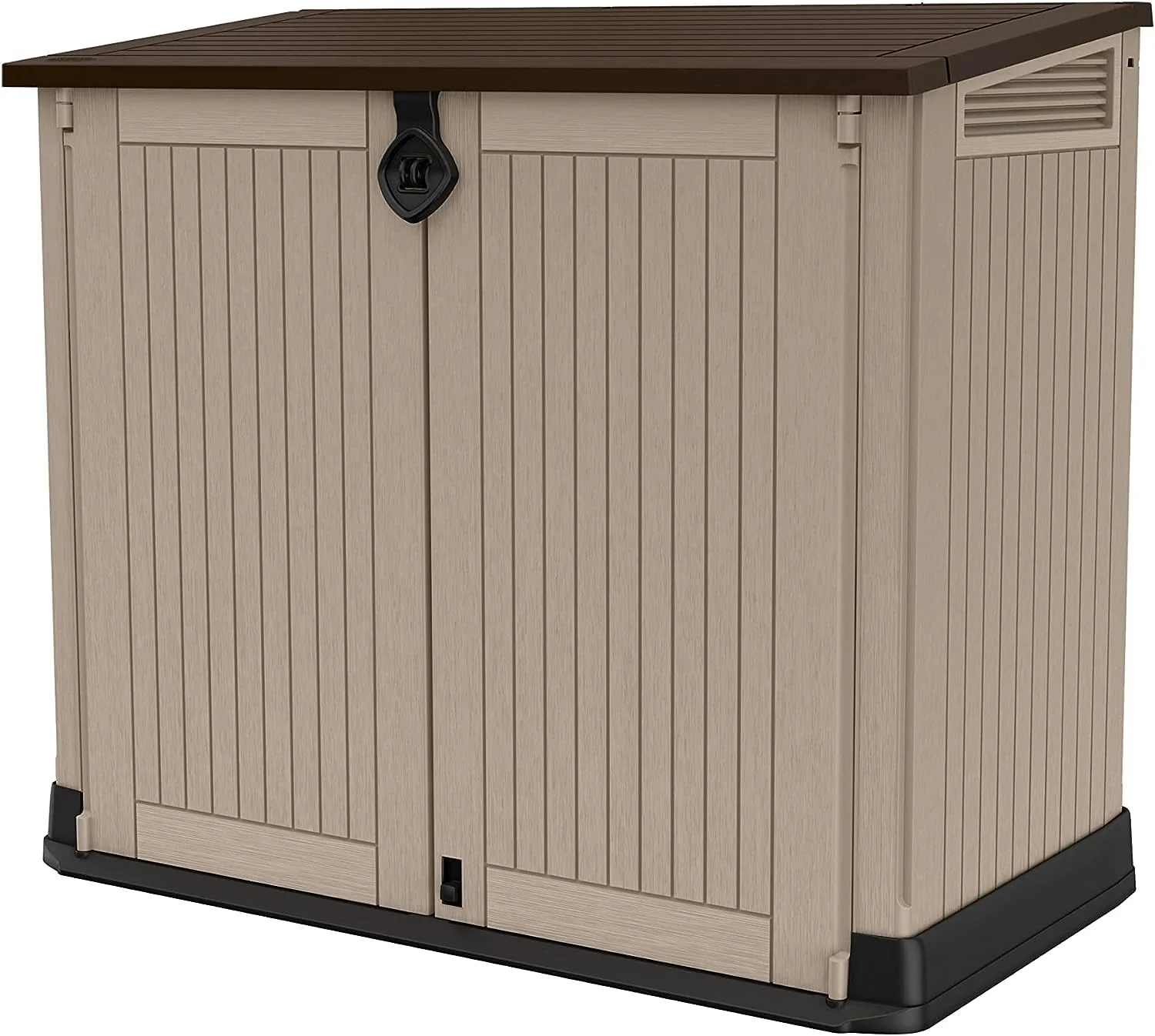 Keter Store-It Out Midi Tuinberging, Beige en Bruin, 130 x 74 x 110 cm