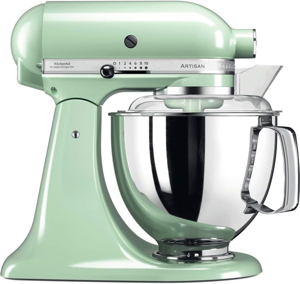 KitchenAid Küchenmaschine I Artisan I Kippbarem Food Processor I Teigknetmaschine mit 5 Zubehör | 2 Schüsseln aus Edelstahl | 4.8 L | Schwarz