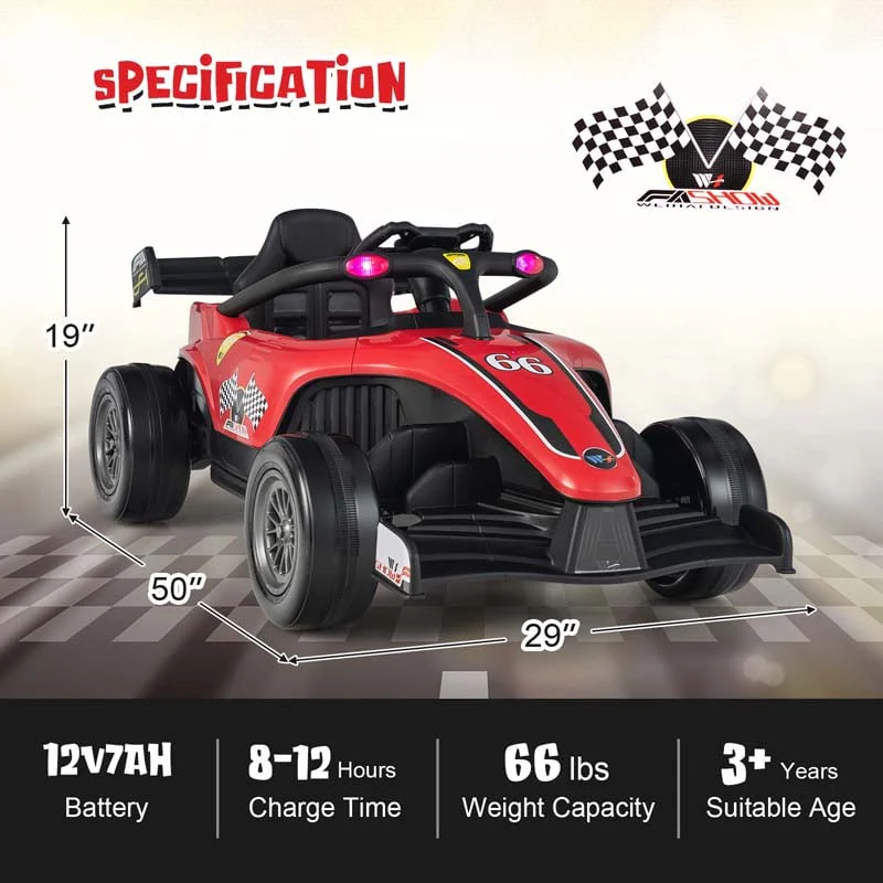 Eletriclife 12V Kids Ride on Electric Formula Racing Car with Remote Control