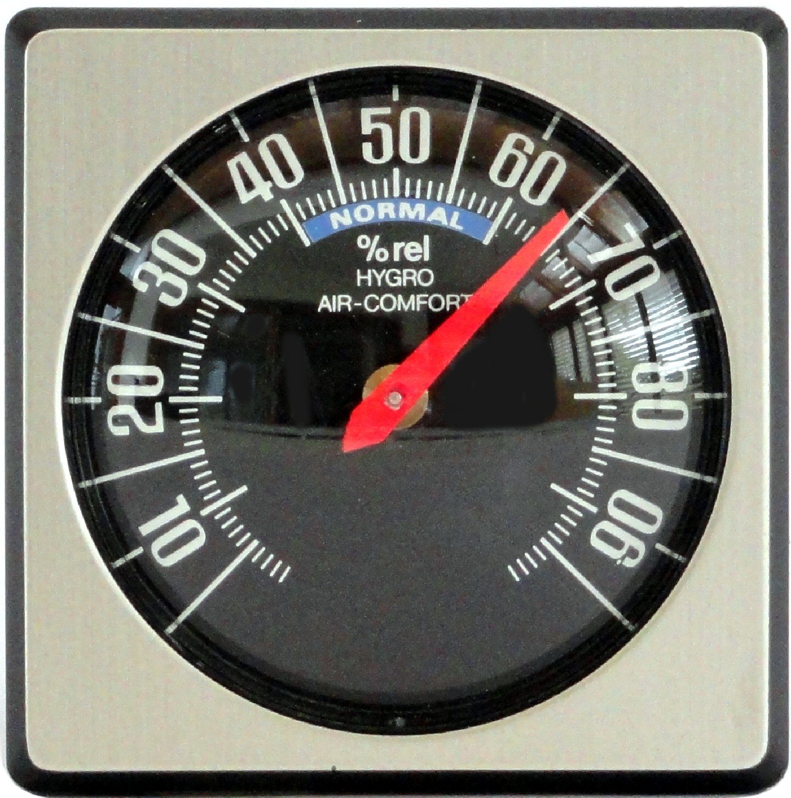 Hygrometer Historisches Bimetall Hygrometer justierbar 45 x 45 mm selbstklebend