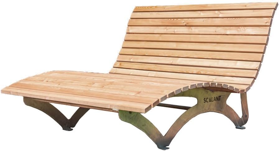 Waldsofa Classic, Lärche, für 2-3 Personen, Sonnenliege, Außenliege, Wellenliege, Relaxliege, Holzliege für den Garten, feuerverzinkt