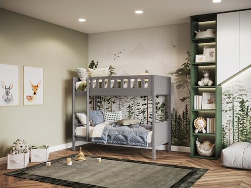 Flair Furnishings Letto a castello per bambini, moderno telaio in legno di pino massiccio, con pannelli laterali protettivi, scala e rete a doghe, perfetto per la casa e la camera da letto per ragazzi : Amazon.it: Casa e cucina