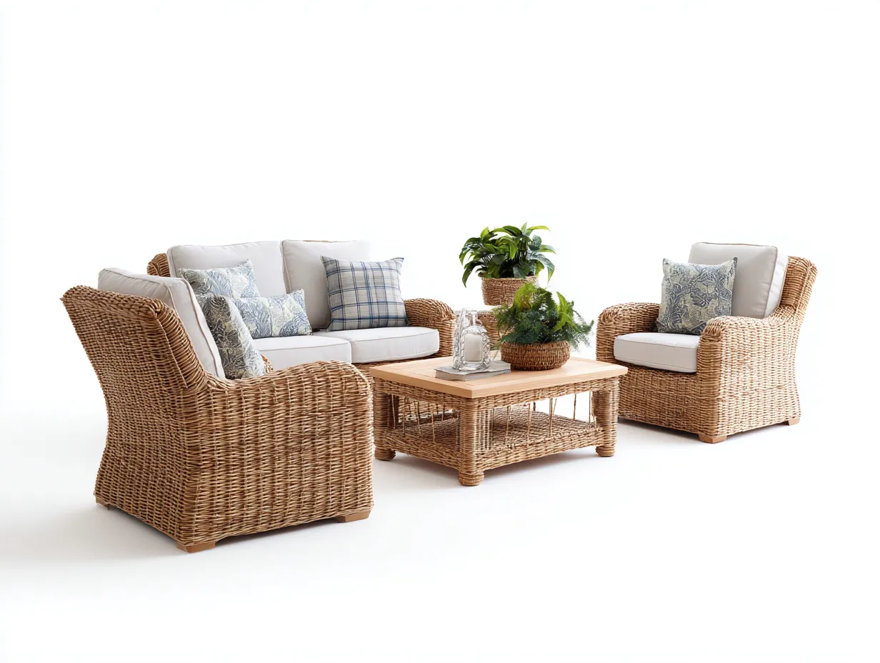 Divani da esterno-rattan-legno-tessuto-165 x 90 x 82 cm-beige-naturale-stile classico