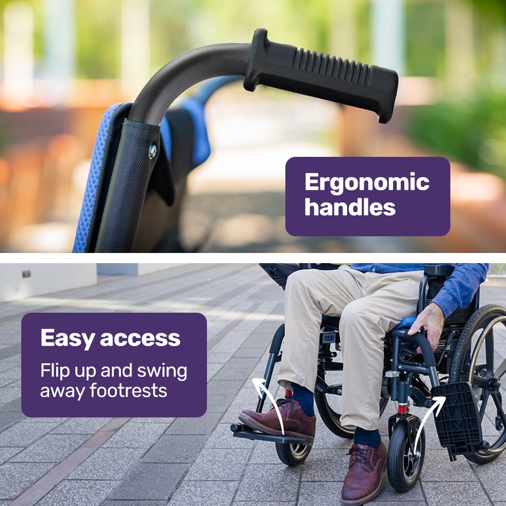 EQUIPMED Electric Wheelchair Folding, Long Range, Airline Approved, Lithium Battery, 24