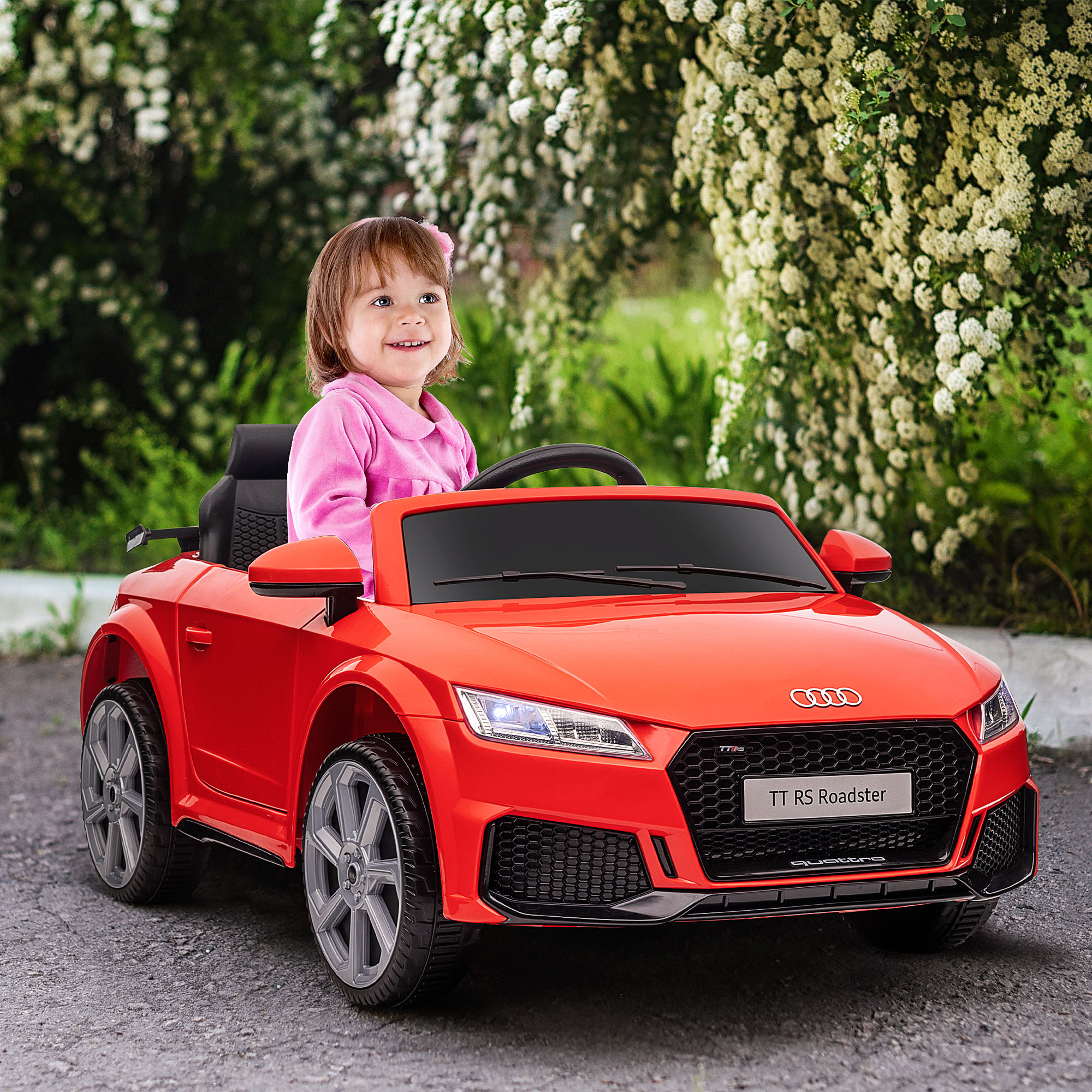 ? kindervoertuig elektrische auto Audi TT RS afstandsbediening MP3 3-8 jaar PP rood 103 x 63 x 44 cm | Aosom.de