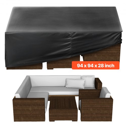 VEVOR Schutzhülle Abdeckplane für Terrassenmöbel 420D Wasserfest 239x239x71cm