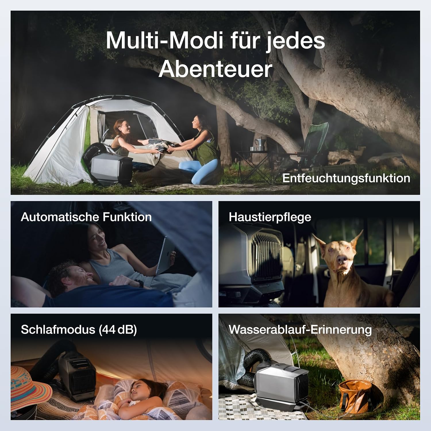 ECOFLOW WAVE 3 Tragbare Klimaanlage mit 1024Wh Zusatzakku, 8 Std. Akkulaufzeit, 1800 W/6100 BTU Kühlen, 2000 W/6800 BTU Heizen, App-Steuerung, Mobile Klimaanlage für Wohnmobile SUVs Camping