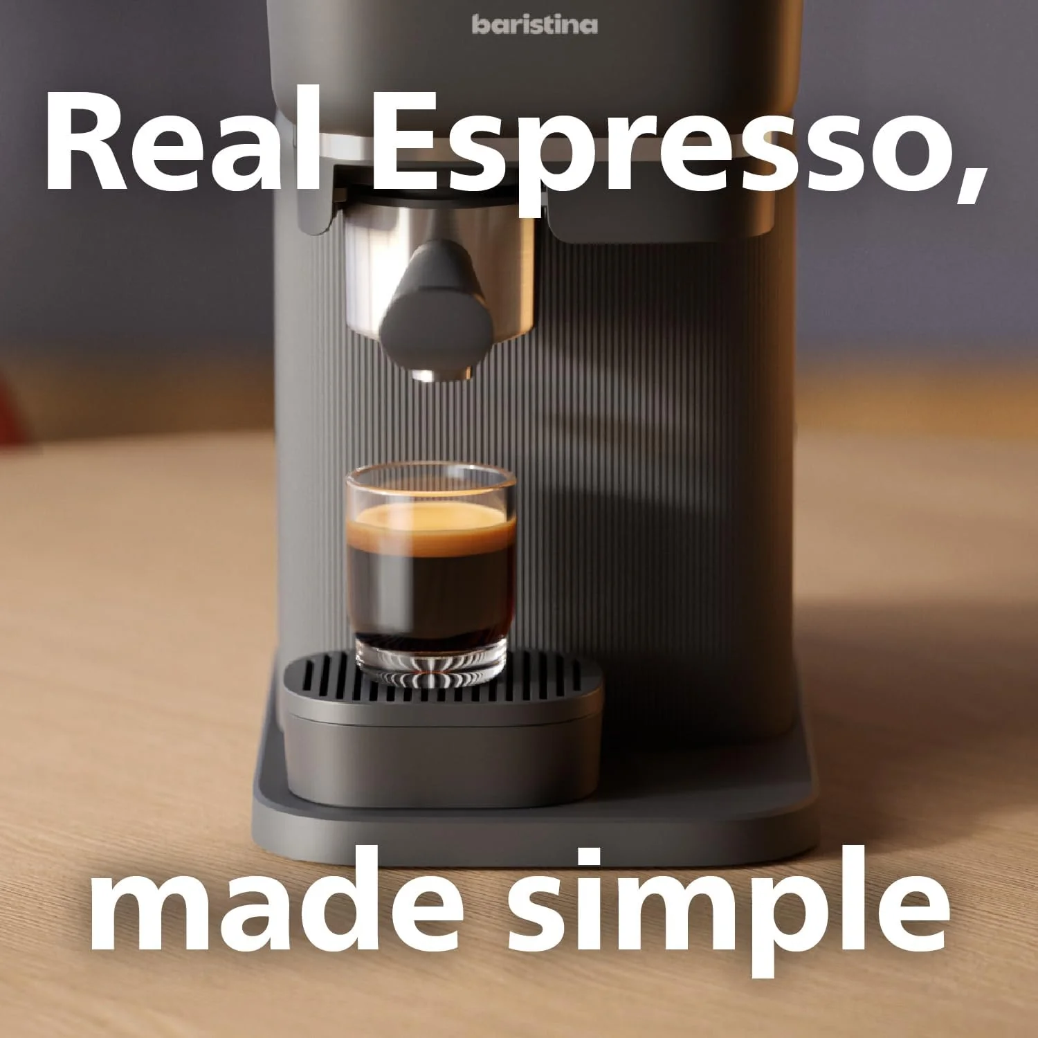 Philips Baristina Espressomaschine - Real Espresso- made simple. Kompakte Kaffeemaschine- Naturwei? mit wei?em Siebtr?ger- 16-bar-Pumpendruck- automatisches Mahlwerk- Cafe Crema (BAR300/00)