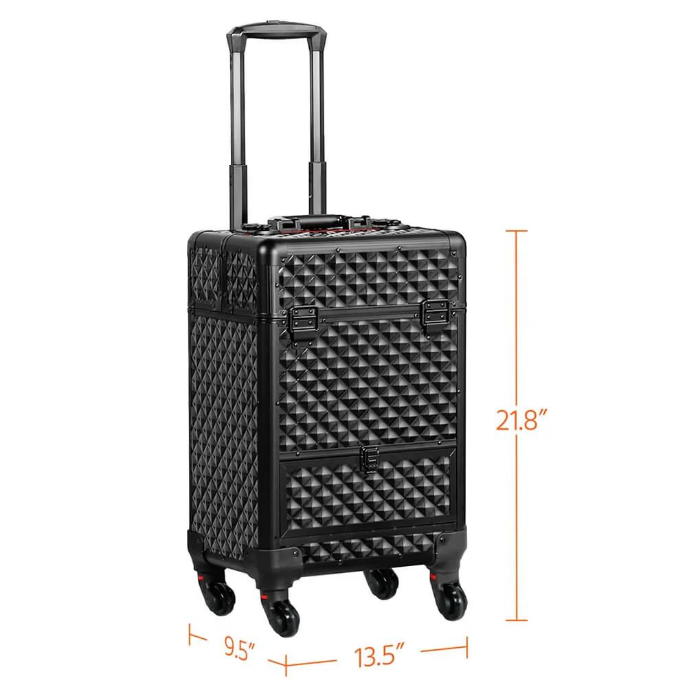 Yaheetech Zwarte Make-upkoffer van 21,8 Inch