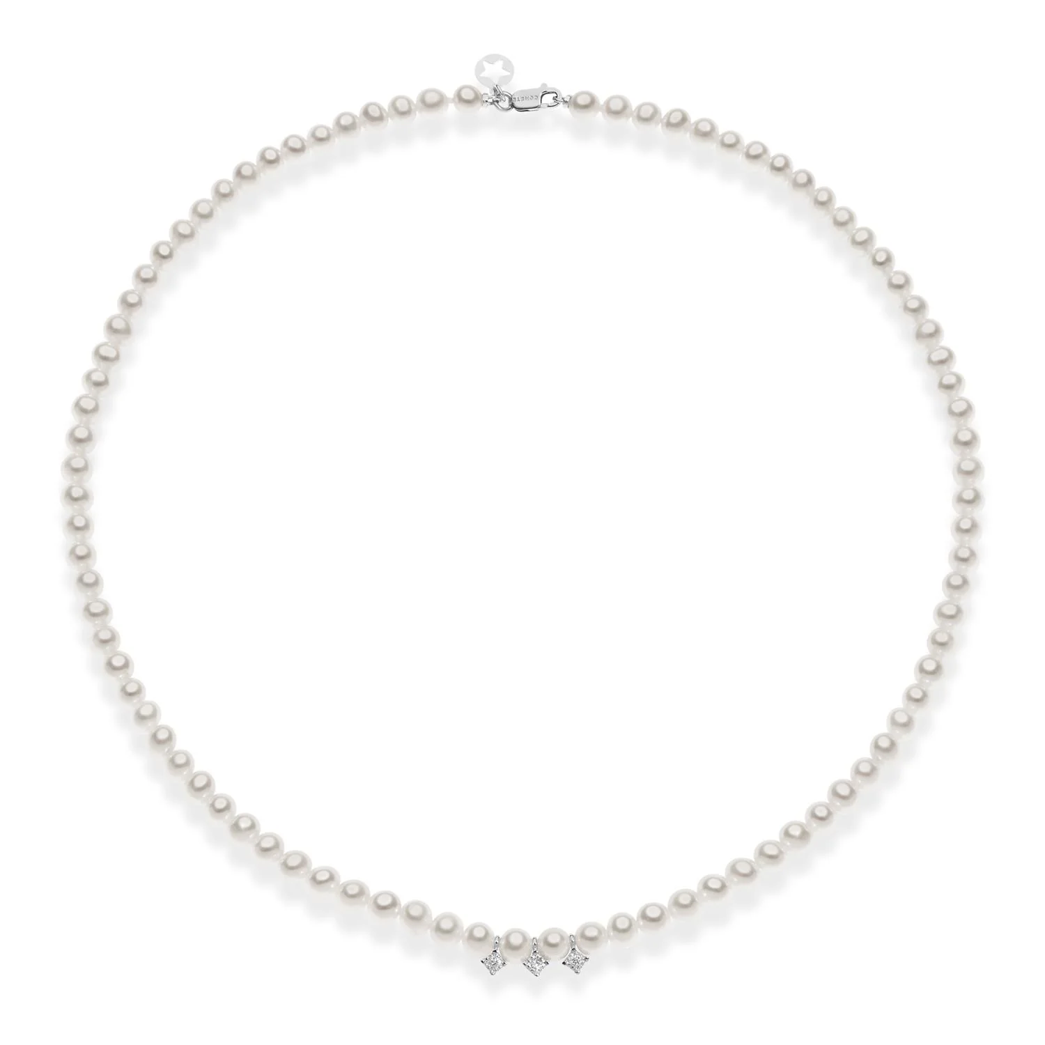 Collana Gioielli Comete filo di perle e brillanti - FWQ 321