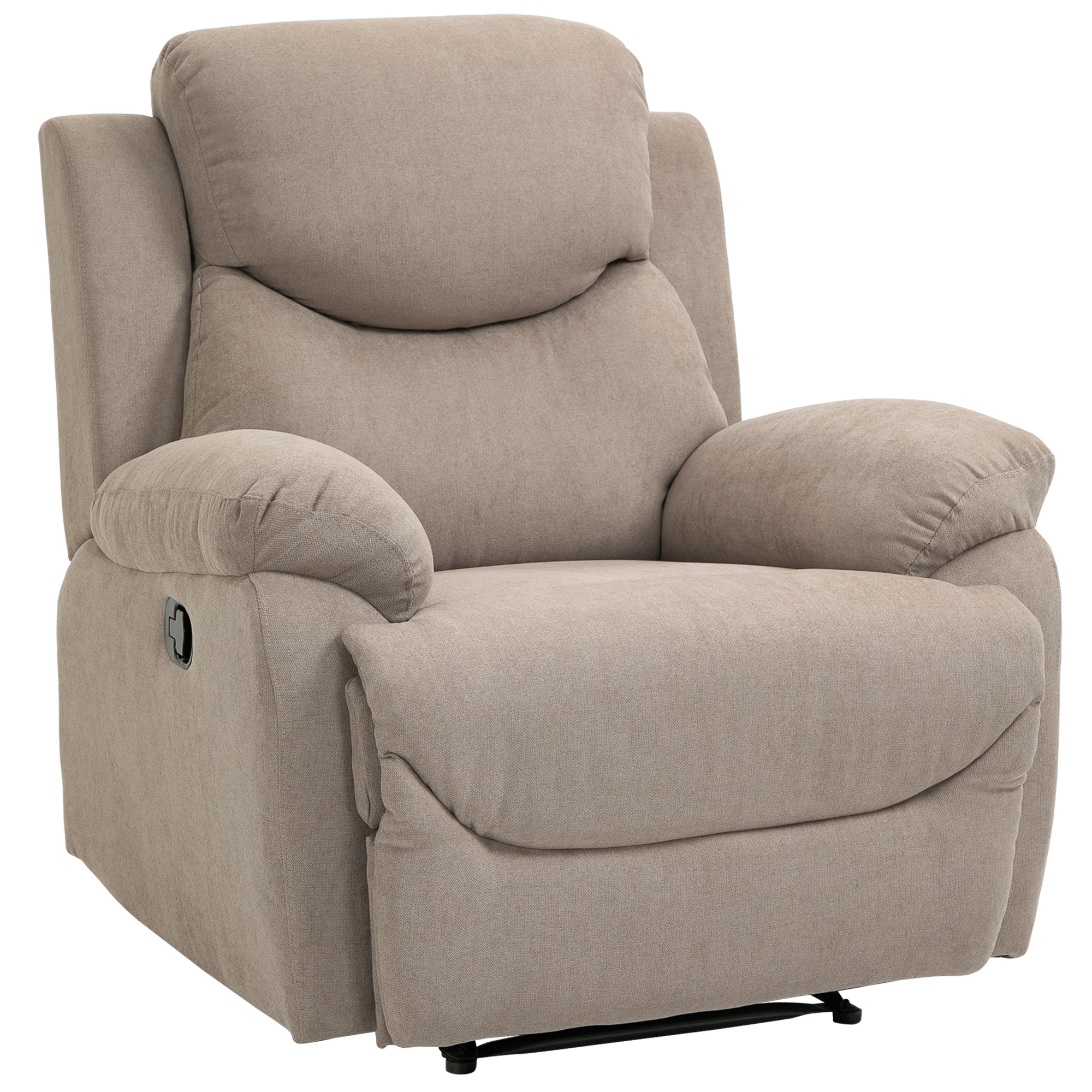 HOMCOM Relaxsessel Einzelsofa Liege 150° neigbarer Fernsehsessel Liegesessel TV-Sessel mit Schlaffunktion für Wohnzimmer Leinen Beige 93 x 88 x 102 cm
