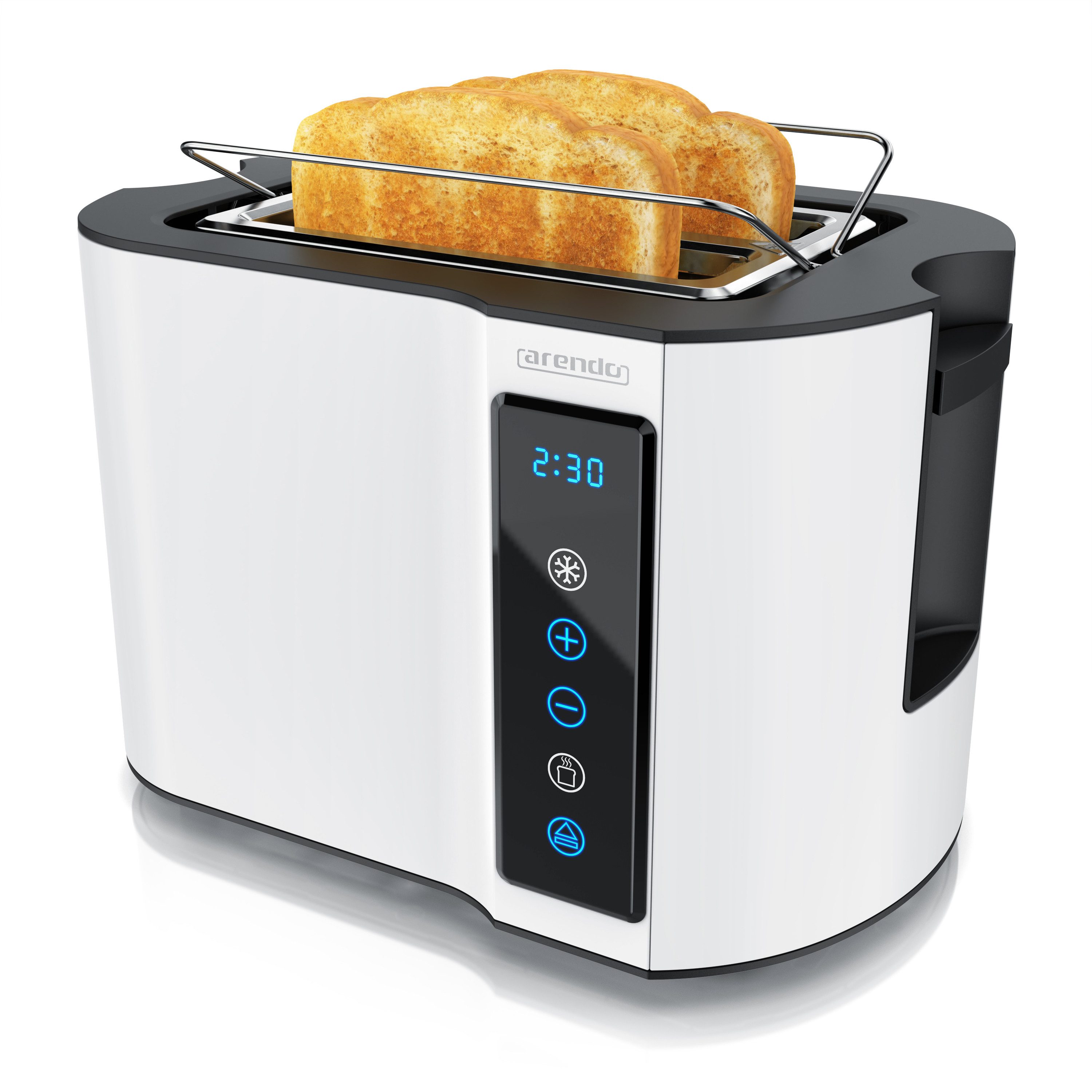 Toaster Wärmeisoliertes Doppelwandgehäuse, Display mit Restzeitanzeige