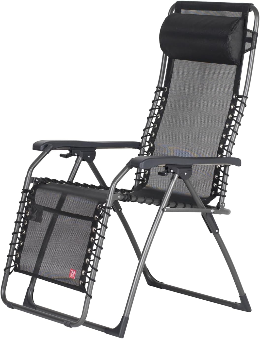 Fiam Movida – Relax Outdoor Folding Armchair – Anthracite Painted Steel Frame, Black Texfil Canvas
