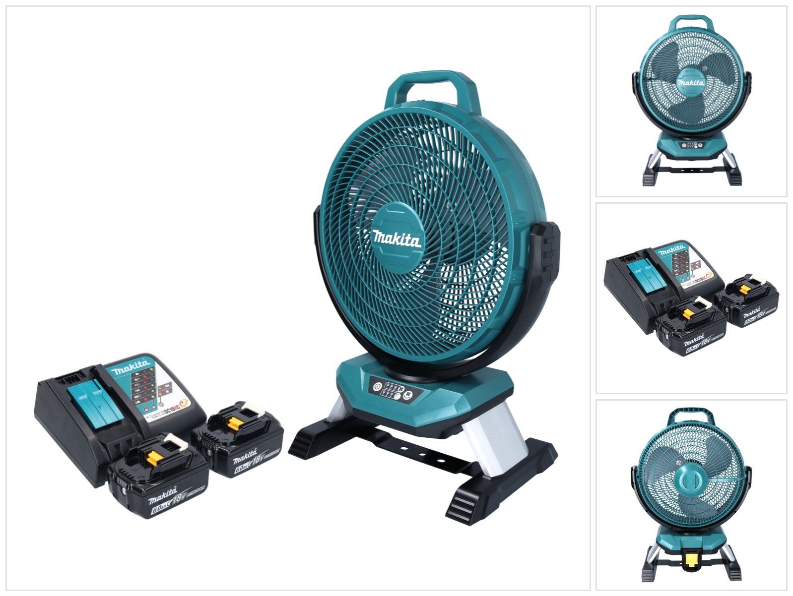Akku-Standventilator DCF 301 RG Akku Ventilator Lüfter 18 V 33 cm + 2x Akku 6,0 Ah + Ladeg