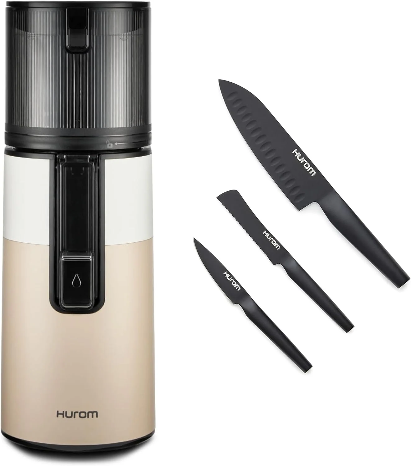 Hurom Single Auger Masticating Juicers, Beige, Corrosion-Resistant Blades, Easy Assembly (550ml/ 18.6oz)