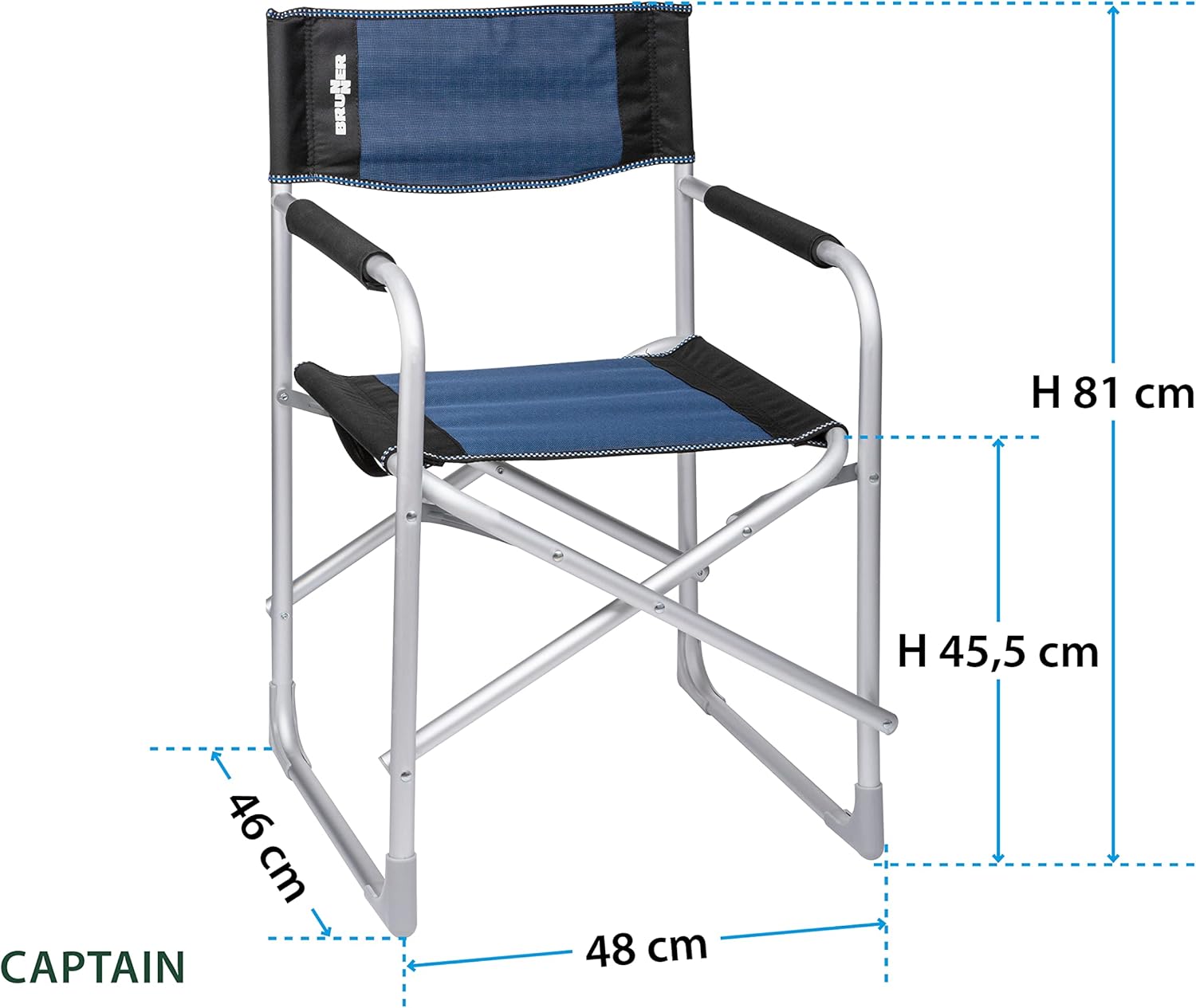 BRUNNER 0404184N.C20 Sedia Regista Captain, Grigio/Nero