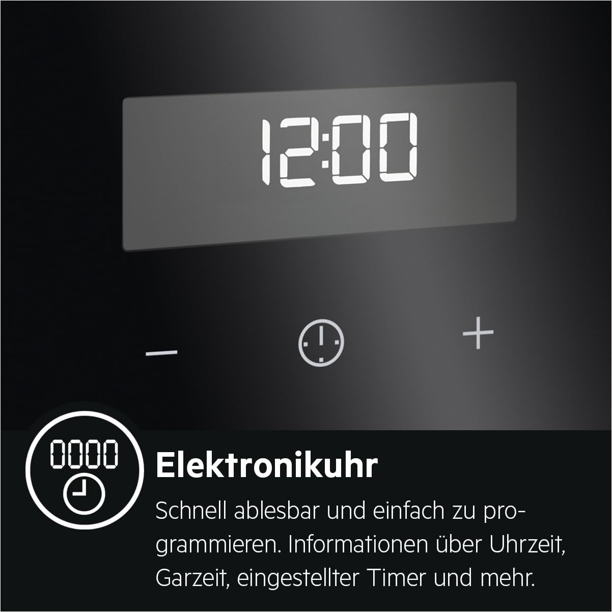 AEG Standherd mit Glaskeramik-Kochfeld 60 cm/Bräterzone/Mehrkreiskochzone/Versenkknebel/Touch-Bedienung/Grillfunktion/Display mit Uhr/A / CCB644OCBM