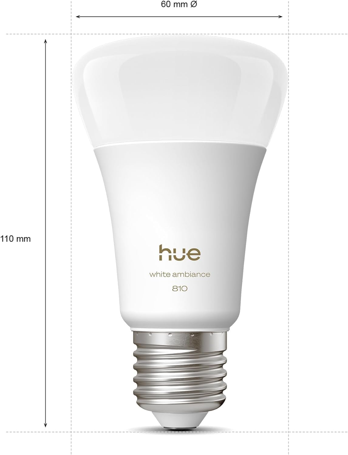 Hue Bundle – 4 x Quad-Packs White Ambiance 810 A60 E27 Smart-Leuchtmittel (16 Glühbirnen), dimmbare LED, warmes bis kaltes Licht, App- und Sprachsteuerung, funktioniert mit Alexa, Google Home