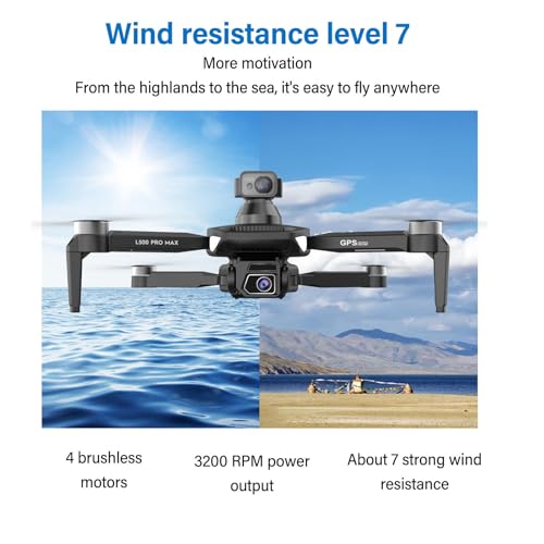 BuyWeek Drone con Telecamera, L500 Pro MAX Mini Drone a 360 Gradi RC Quadcopter Droni 4K HD Fotografia Aerea Quadricottero con Controllo Remoto : Giochi e giocattoli