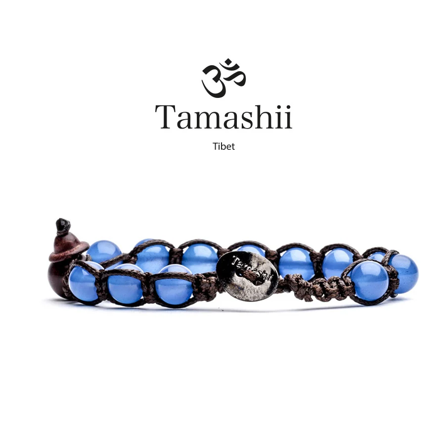 Bracciale Tamashii BHS900-18 in agata blu a un giro