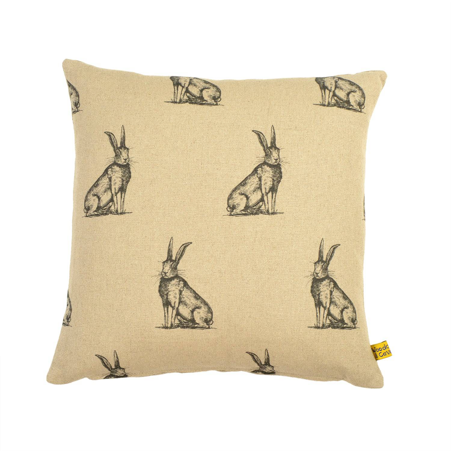 Hares Linen Cushion �C Sustainable & Handmade in Britain | 40cm & 50cm Sizes