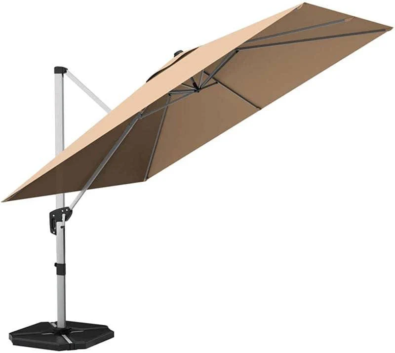 10 Ft 360 Degree Tilt Aluminum Square Large Outdoor Patio Offset Cantilever Umbrella For Pool Deck Backyard
