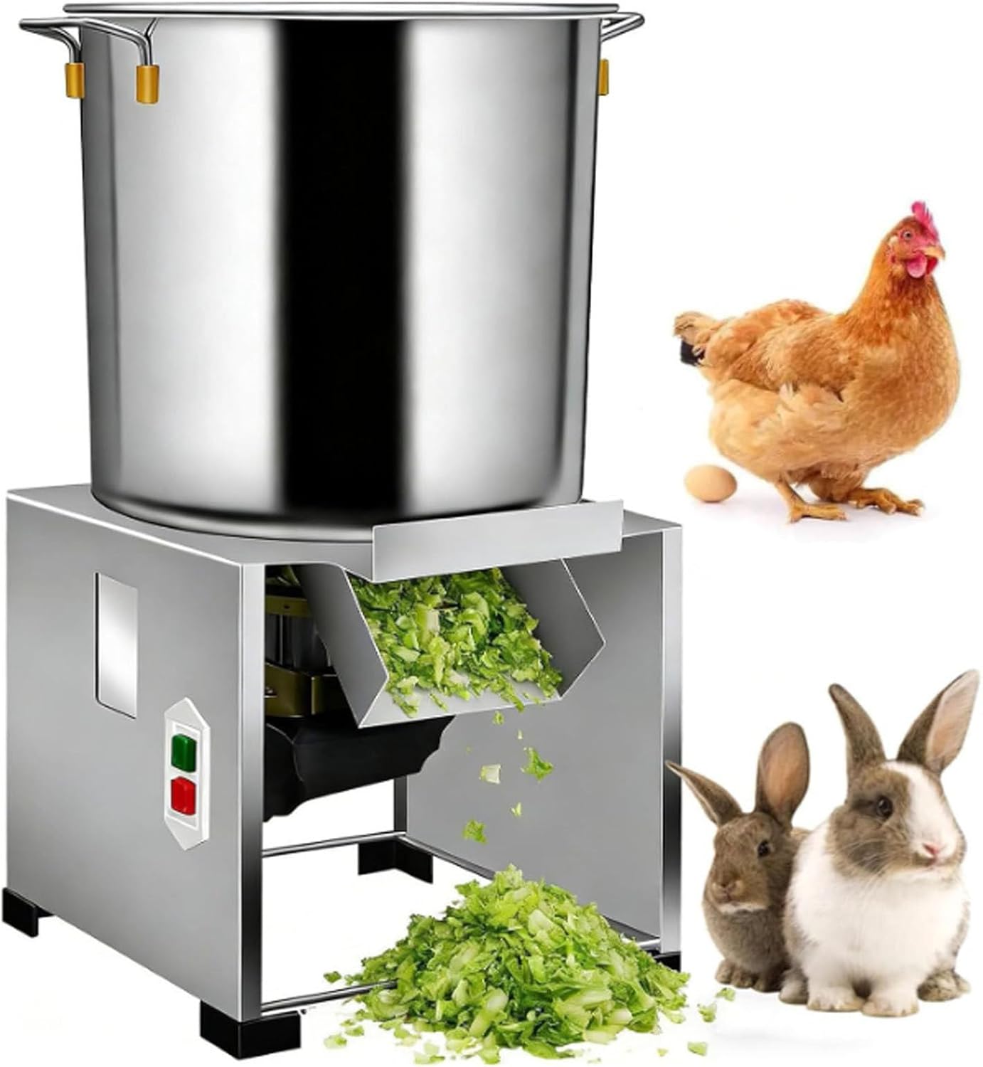 Robot da Cucina Professionale 150 kg/h, trita-Verdure da 2400 W con Ampia Bocca di carico, grattugia/sminuzzatrice Professionale a 3500 Giri/min, trituratore per la Preparazione di mangime