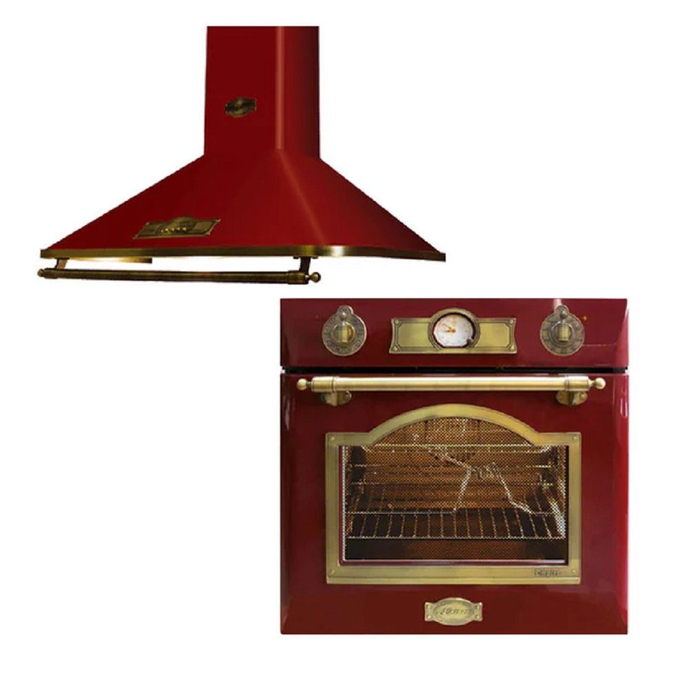 Backofen-Set Elektro Einbau Backofen Autark 60cm 67L+Dunstabzugshaube 60 cm Eh 6355 RotEm+A 6315 RotEm