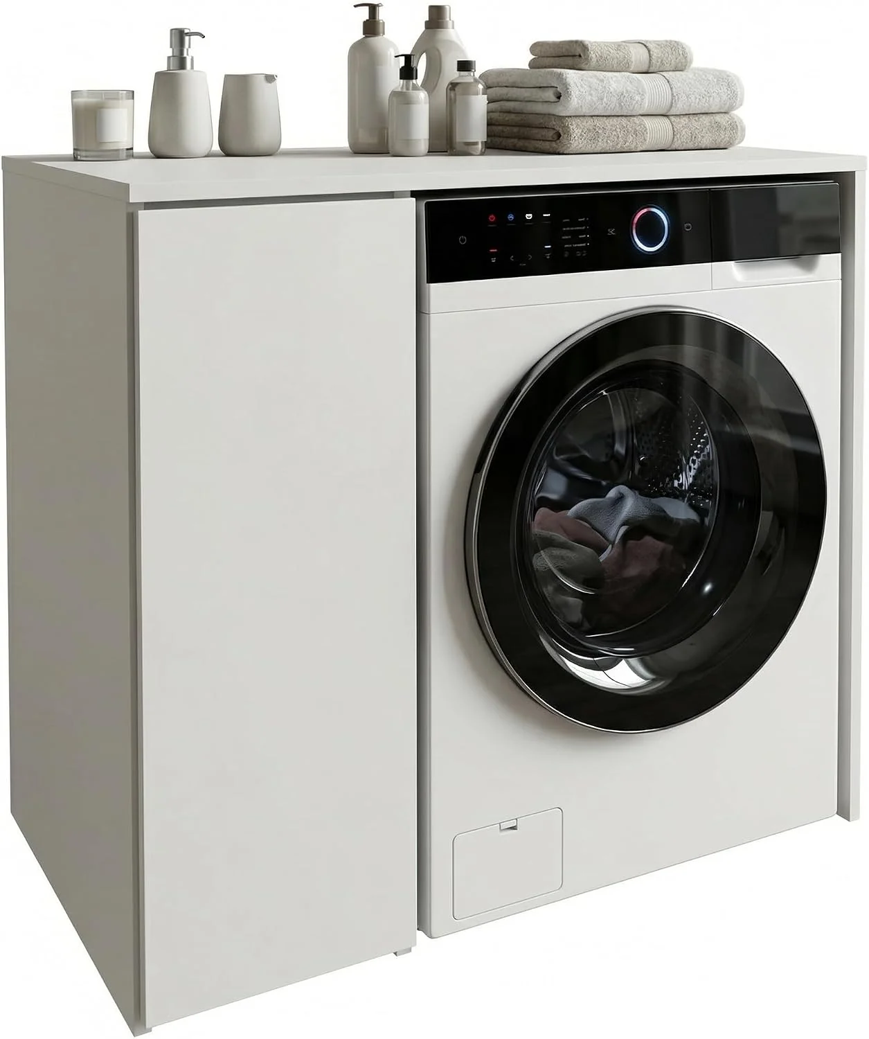 CraftPAK Wäschetrockner, 66x97x62 cm, Weiß, Waschmaschinenschrank geeignet für Waschmaschine &, Waschmaschinenschrank Überbauschrank