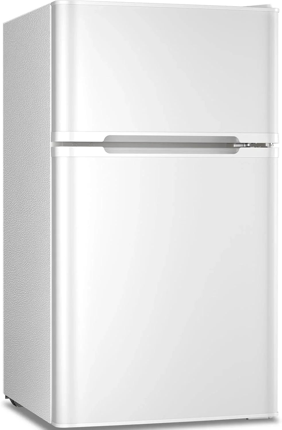 Antarctic Star Compact Mini Refrigerator Separate Freezer, Small Fridge Double 2-Door Adjustable Removable Retro Stainless Steel Shelves Living room/Kitchen/Dorm/Office 3.2 cu ft.Green
