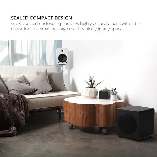 Kanto SUB8 Sealed Powered Subwoofer | 300W Peak Power | 8