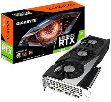 Scheda grafica GIGABYTE GeForce RTX 3060 Gaming OC 12G (REV2.0) del 2025, 3 ventole WINDFORCE, scheda video GV-N3060GAMING OC-12GD da 12 GB e 192 bit GDDR6.