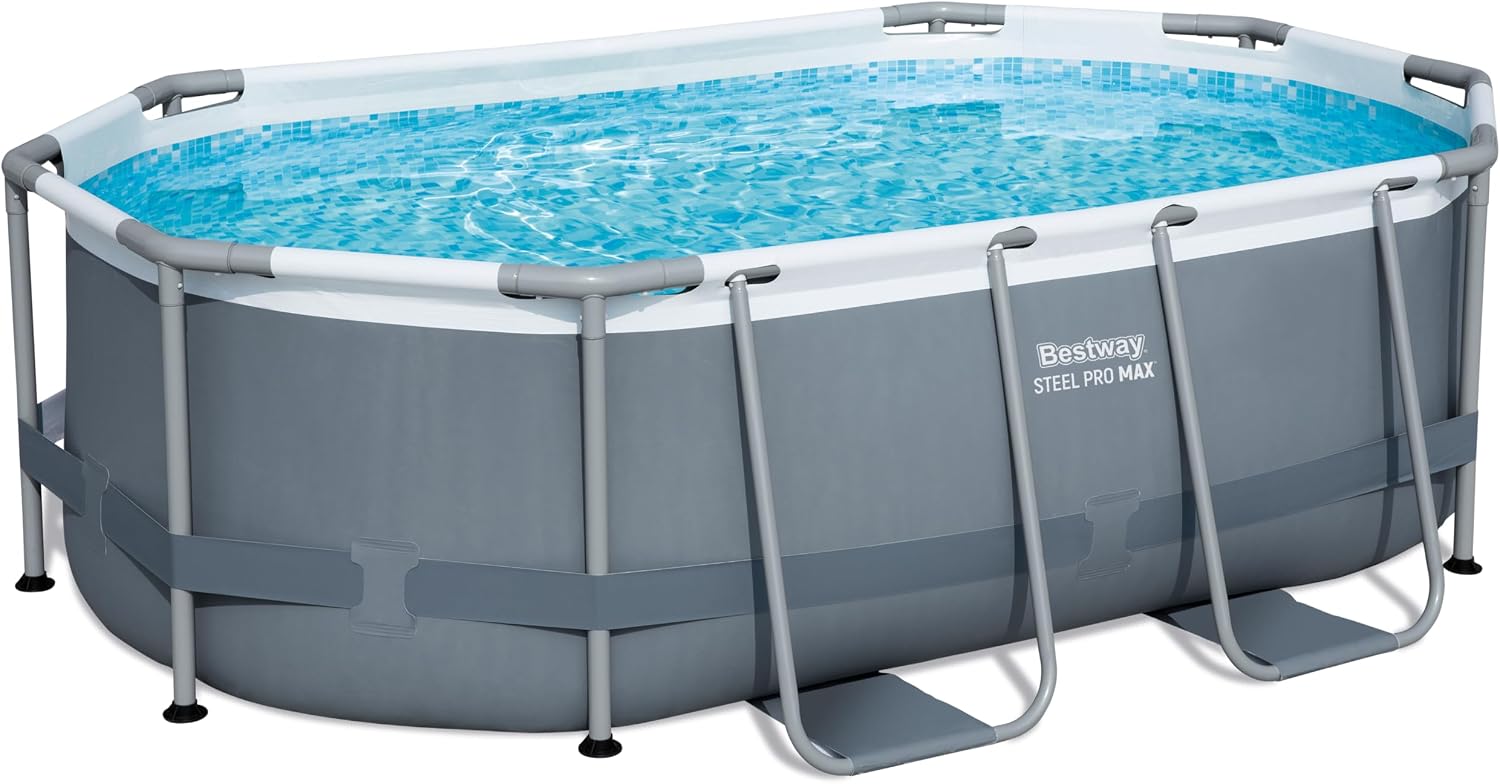 Bestway Oval Pool Set 10 ft x 6 ft 7 Zoll x 33 Zoll oder 3,05 m x 2,00 m x 84 cm