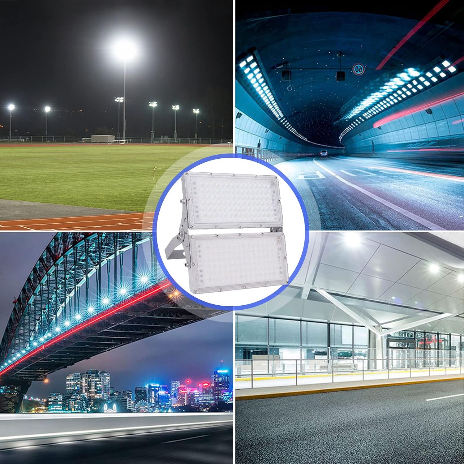 LED Strahler Außen 200W 20000LM Fluter Flutlichter, 10er 6500K Kaltweiß Scheinwerfer, IP65 Wasserdicht Außenstrahler, Sicherheitsbeleuchtung für Garten Garage Hof Sportplatz Veranda Werkstatt
