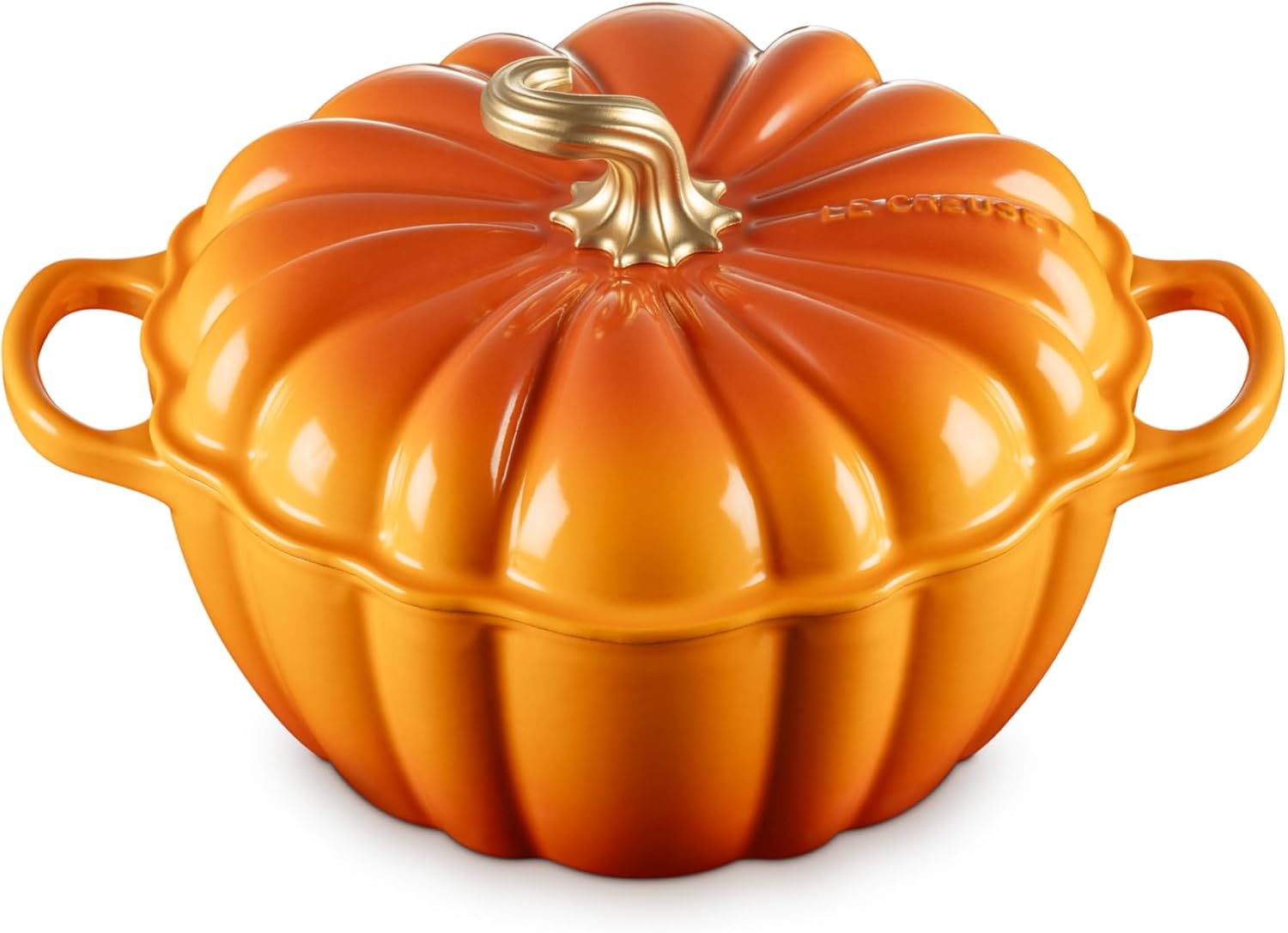 Le Creuset Pumpkin Cocotte 4 qt. Cast Iron Persimmon Gold Knob