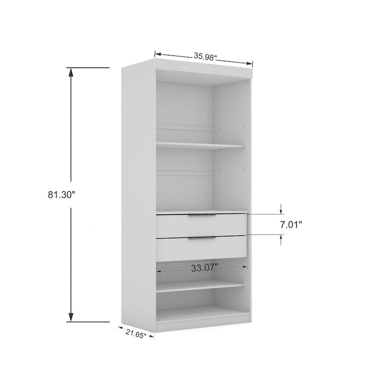 Mulberry 2.0 Modern 3 Sectional 6 Drawer Wardrobe Closet Set of 3